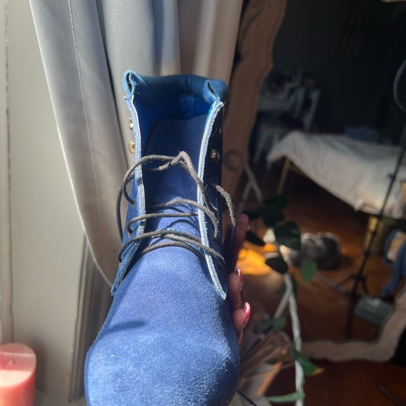 Wooden clog suede ankle boots - Picture 3 of 6